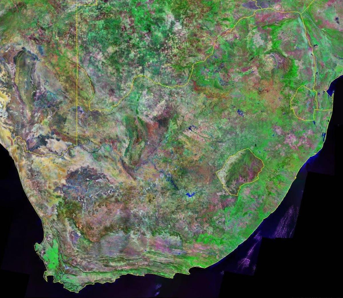 Mapa de vista do céu da África do Sul