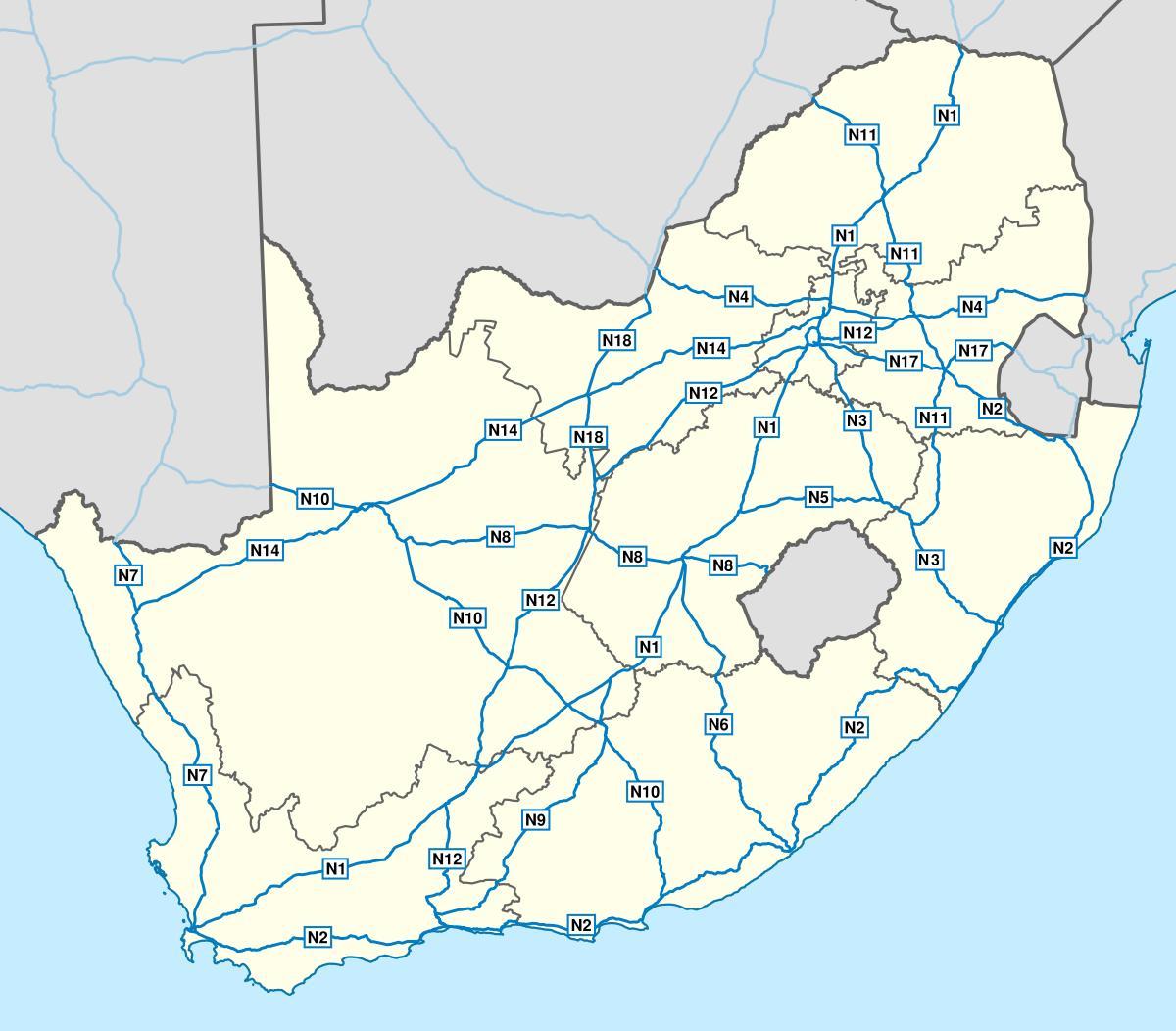 Mapa de Condução da África do Sul